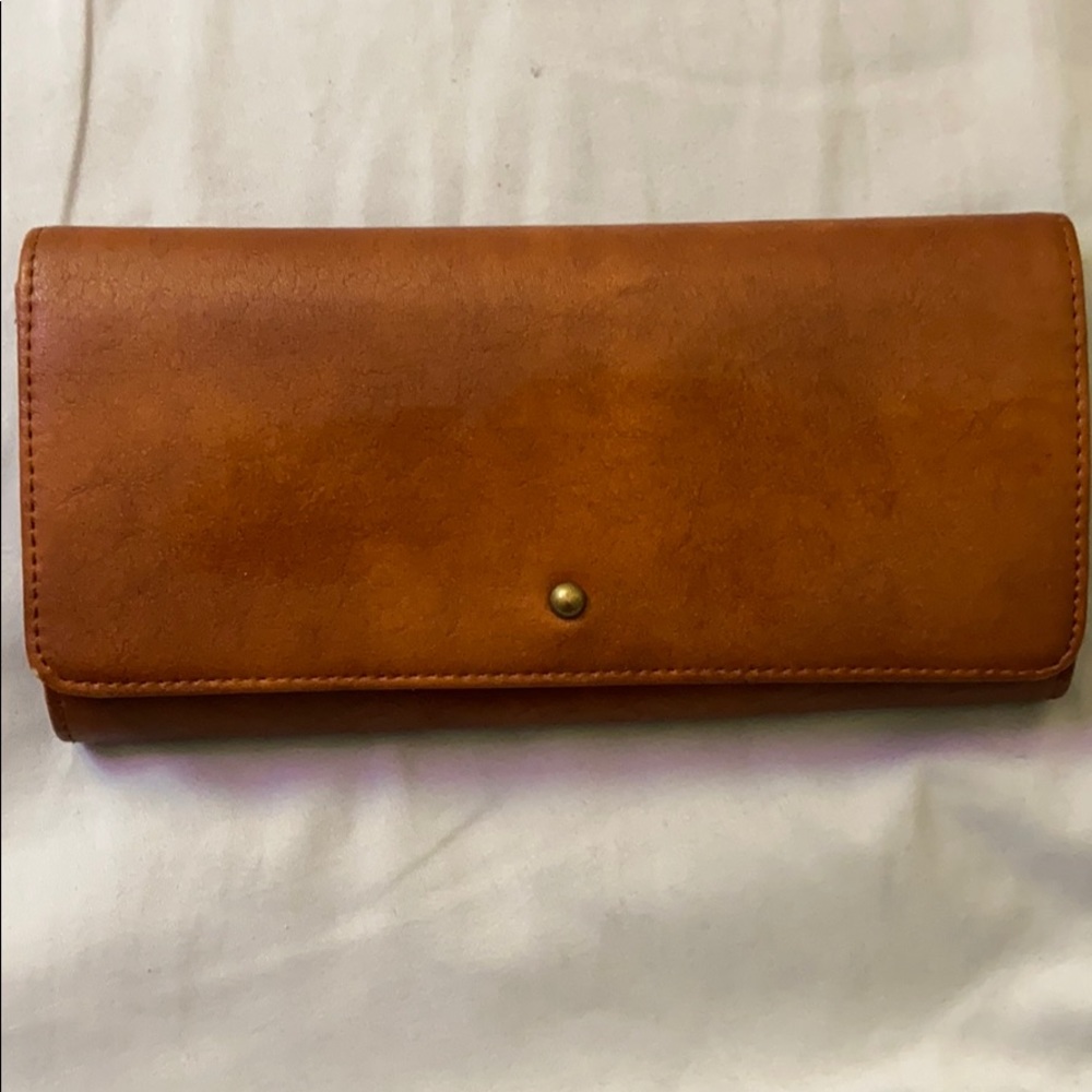 Brown faux leather wallet